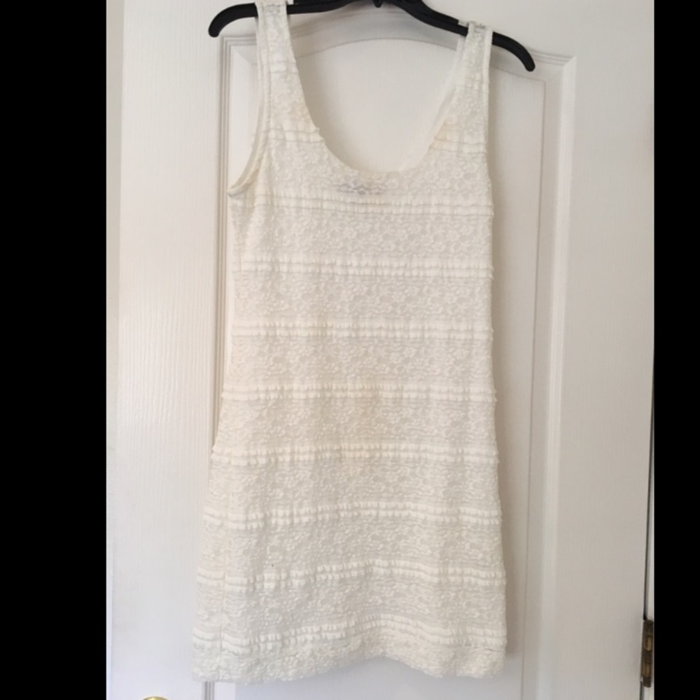 *DONATED* FOREVER 21 | White lace tank dress LARGE